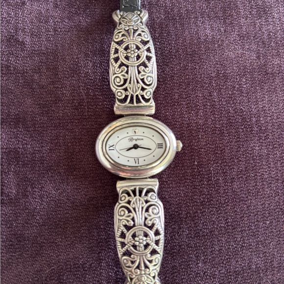 BRIGHTON “Carrara” Silver & Leather Wristwatch - Picture 5 of 6